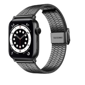 eses Kovový remienok pre Apple Watch s trojitým prúžkom - Čierny 38mm, 40mm, 41mm