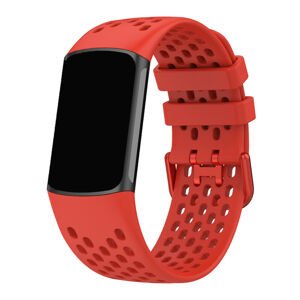 eses Silikónový remienok dierkovaný pre Fitbit Charge 5 - Červený