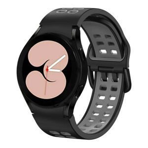 eses Silikónový dvojradový dierkovaný remienok pre Samsung Galaxy Watch 4 a Watch 5 - Čierno sivý, 20 mm