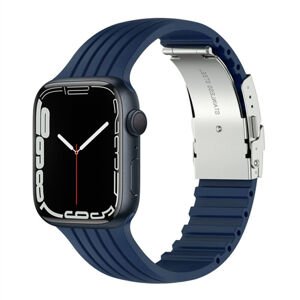 eses Silikónový remienok pre Apple Watch s kovovou sponou - Tmavo modrý 42mm, 44mm, 45mm, 49mm