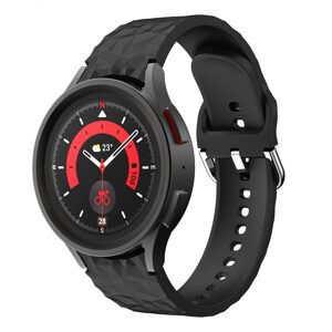 eses Silikónový remienok štruktúrovaný pre Samsung Galaxy Watch 4 a Watch 5 - Čierny, 20 mm