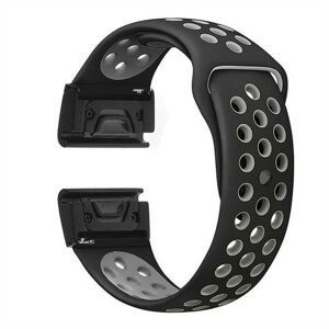 eses Silikónový dierkovaný remienok pre Garmin - Čierno šedý, QuickFit 26mm