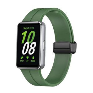 eses Silikónový remienok s magnetickou sponou pre Samsung Galaxy Fit 3 - Tmavo zelená