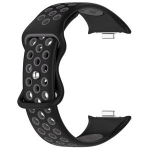 eses Silikónový dierkovaný remienok pre Xiaomi Redmi Watch 4 a Xiaomi Smart Band 8 Pro - Čierno sivý