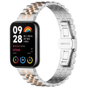 eses Kovový remienok pre Xiaomi Redmi Watch 4 a Xiaomi Smart Band 8 Pro - Strieborno ružovo zlatý