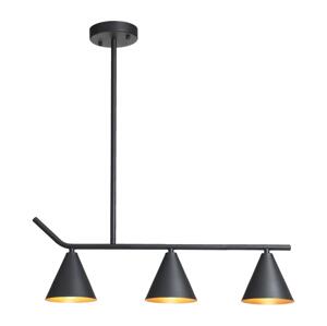 Eurolamp Luster na tyči 3xE27/40W/230V čierna