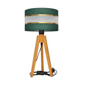 Stolná lampa HELEN 1xE27/60W/230V zelená/zlatá/dub