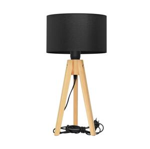 Stolná lampa ALBA 1xE27/60W/230V čierna/borovica