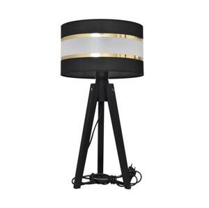 Stolná lampa HELEN 1xE27/60W/230V čierna/zlatá/borovica