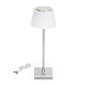 B.V.  - LED Vonkajšia stmievateľná nabíjacia lampa 4W/5V 3600mAh biela/chróm IP54