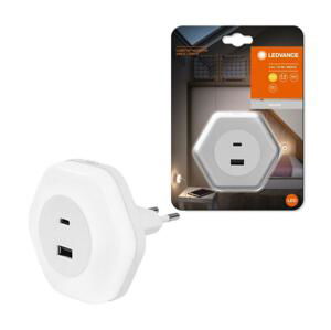 Ledvance Ledvance - LED Orientačné svietidlo do zásuvky s USB LUNETTA LED/15W/230V