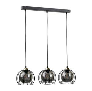 Keter Lighting Luster na lanku SOLO BLACK 3xE27/60W/230V čierna/zlatá