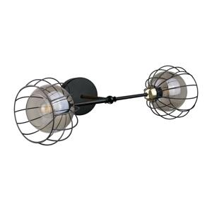 Keter Lighting Nástenné svietidlo SOLO BLACK 2xE27/60W/230V čierna/zlatá