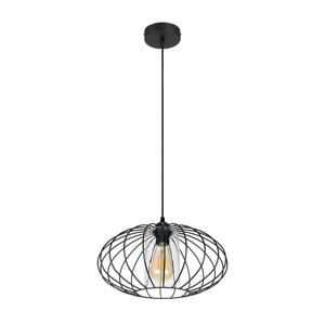 HEXE Luster na lanku CORRINI 1xE27/60W/230V pr. 34 cm čierna/číra