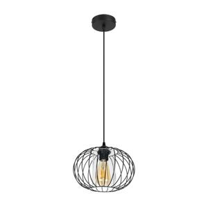 HEXE Luster na lanku CORRINI 1xE27/60W/230V pr. 25 cm čierna/číra