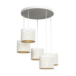 Luster na lanku LOFT SHADE 5xE27/60W/230V biela/zlatá