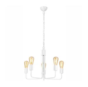 Luster na reťazi TIFFANY 5xE27/60W/230V biela