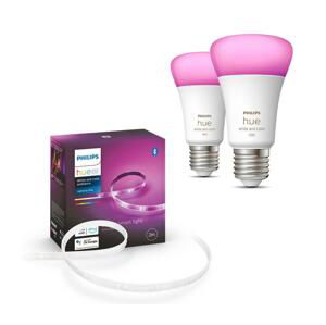 Philips SADA -LED RGBW Stmievateľný pásik Philips Hue 2m 20W/230V + 2x LED Žiarovka E27/9W