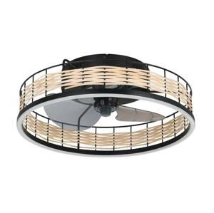 Eglo Eglo 35148-LED Stmievateľný stropný látor FRANA LED/28W/230V čierna/béžová+DO