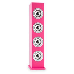 Auna Karaboom LED, ružová, bluetooth reproduktor, USB, AUX, karaoke, 2 mikrofóny