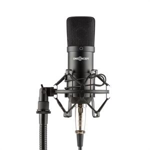 OneConcept Mic-700, čierny, štúdiový mikrofón, O34 mm, univerzálny, pavúk, ochrana pred vetrom, XLR