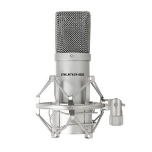 Kondenzátorový mikrofón auna Pro MIC-900S, USB, strieborný