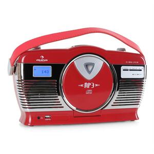 Auna RCD-70RE, retro rádio,FM, USB, CD, batéria