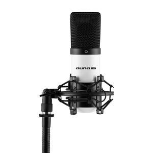 Auna Pro MIC-900WH, biely, USB, kondenzátorový mikrofón, kardioidný, štúdiový