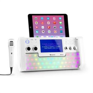 Auna DiscoFever, biely, bluetooth karaoke systém, LED, 7" TFT displej, CD, USB