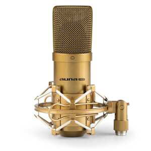 Auna Pro MIC-900G, USB kondenzátorový mikrofón, štúdiový, kardioidná ch., zlatá farba