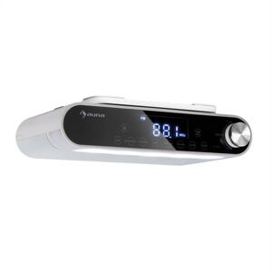 Auna KR-130, kuchynské rádio, bluetooth, hands-free, FM, LED svetlá, biele