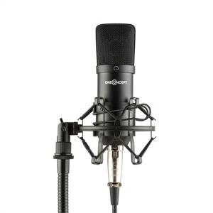 OneConcept Mic-700, štúdiový mikrofón, O 34 mm, kardioidný, pavúk, ochrana proti vetru, XLR, čierny