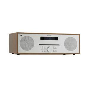 Auna Silver Star CD-DAB, rádio s CD, 2 x 20 W max., štrbinový CD prehrávač, DAB+, BT, Alu, hnedý