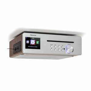 Auna Silver Star Chef, kuchynské rádio, 20 W max., CD, BT, USB, internet/DAB+/FM, strieborné