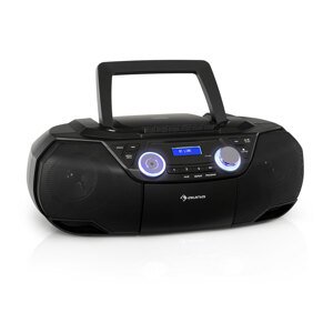 Auna Roadie 2K, boombox, CD prehrávač, kazetové rádio, DAB/DAB+, UKW, bluetooth, čierny