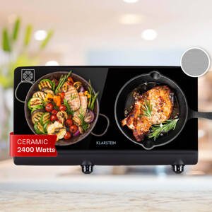 Klarstein Cookbuddy, dvojitá varná doska, 2400 W, 5 úrovní výkonu, sklokeramika