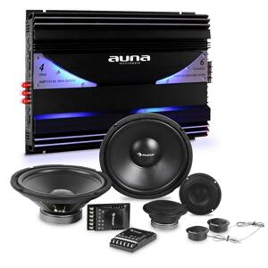 Auna CS Comp 12, HiFi zostava do auta, kompletná súprava reproduktorov/6-kanálový koncový zosilňovač 570W RMS