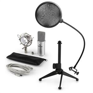 Auna MIC-900S V2, USB mikrofónová sada, kondenzátorový mikrofón + pop-filter + stolný statív