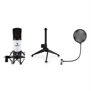 auna MIC-920, USB mikrofónová sada V1, kondenzátorový mikrofón, statív, pop filter, biely