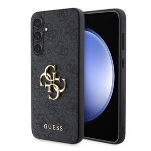 Guess PU 4G Metal Logo Zadní Kryt pro Samsung Galaxy S23 FE Grey