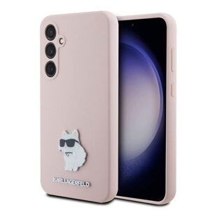 Karl Lagerfeld Liquid Silicone Metal Choupette Zadní Kryt pro Samsung Galaxy S23 FE Pink