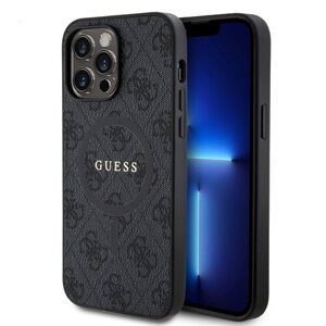 Guess PU Leather 4G Colored Ring MagSafe Zadní Kryt pro iPhone 14 Pro Max Black