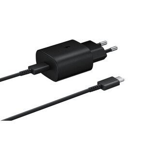 EP-TA800XBE Samsung 25W Cestovní nabíječka + USB-C Datový Kabel Black (Pošk. Balení)