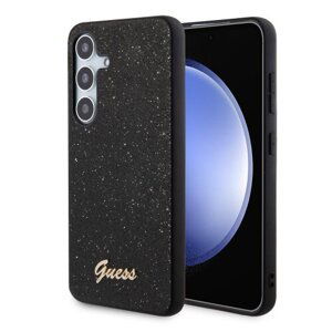 Guess PC/TPU Glitter Flakes Metal Logo Zadní Kryt pro Samsung Galaxy S24+ Black