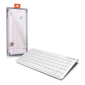 Canyon CNA-BTKB01W-SK Bluetooth klávesnica k tabletom, smartfónom, biela, SK