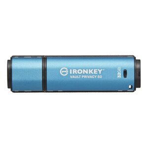 Kingston IronKey Vault Privacy 50/32GB/USB 3.2/USB-A/Modrá