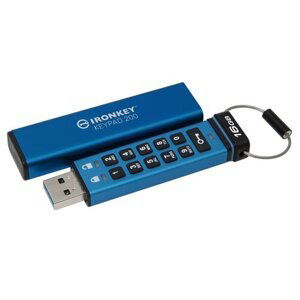 Kingston IronKey Keypad 200/16GB/USB 3.2/USB-A/Modrá