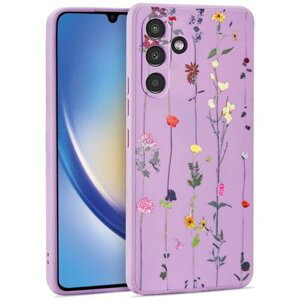 Puzdro Tech-Protect Samsung Galaxy A34 5G, Lúčne kvety - fialové