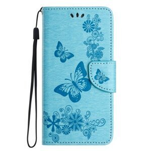 Puzdro Mezzo Book Samsung Galaxy A55 5G, vzor lietajúce motýle - modré