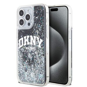 DKNY Liquid Glitter Arch Logo Zadní Kryt pro iPhone 15 Pro Max Black